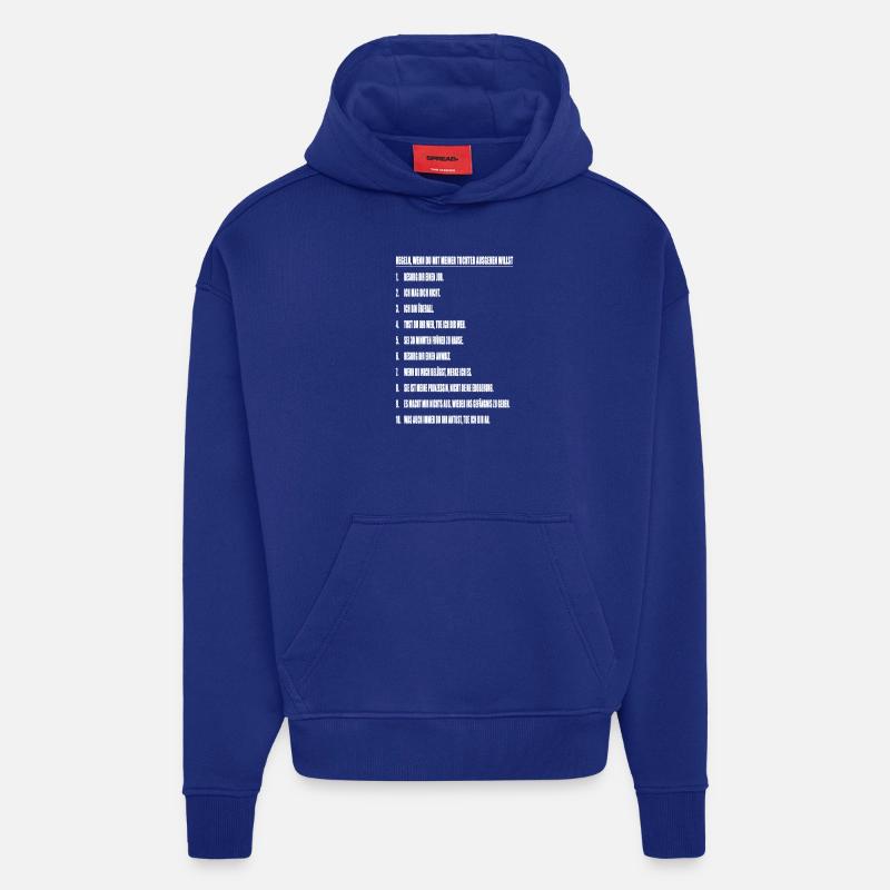 10regeln-white2 - Sweat à capuche bio épais oversize fabriqué en UE - Iconic Blue