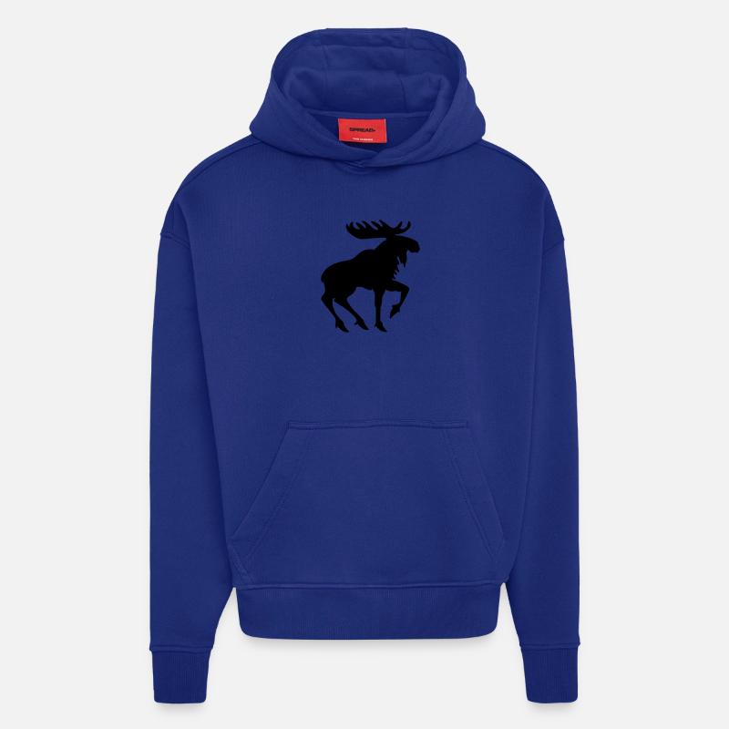 Heraldischer Elch – Emblem im Schattenstil - Hoodie- made by SPREAD  - Iconic Blue