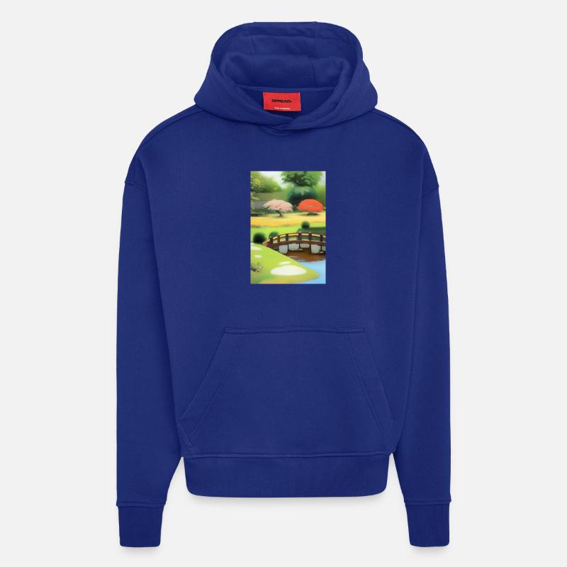 Chinesischer Zen Garten - Hoodie- made by SPREAD  - Iconic Blue