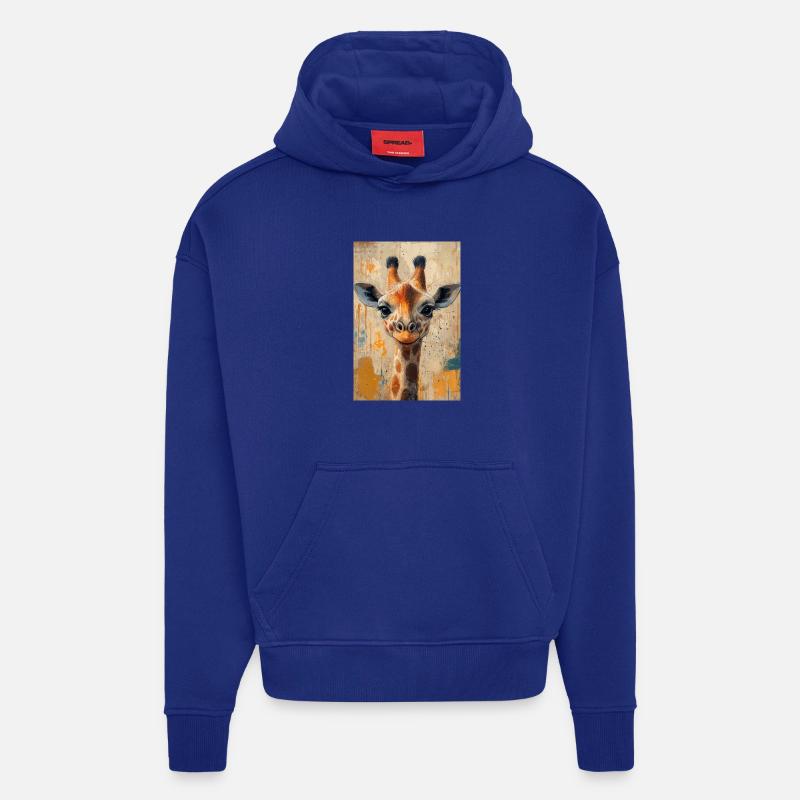 Illustration einer Giraffe - Hoodie- made by SPREAD - Iconic Blue