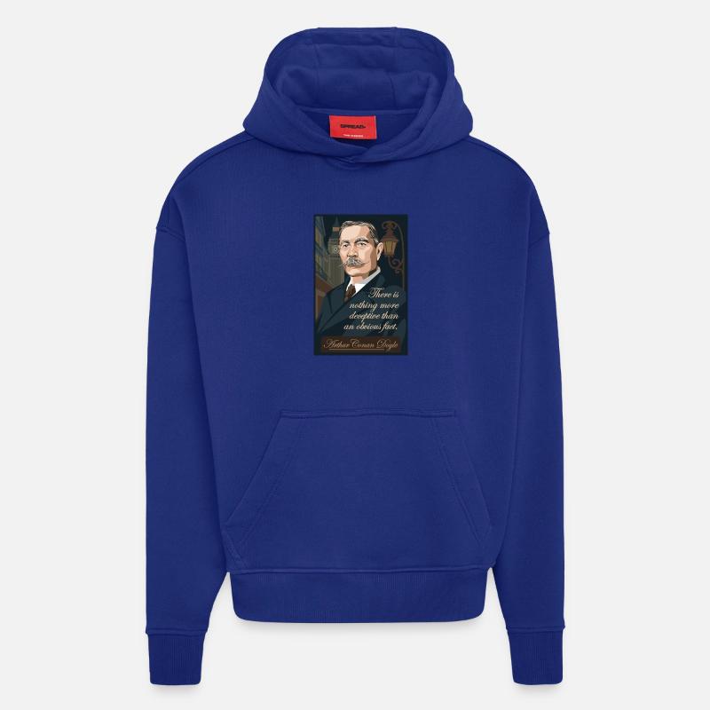 Arthur Conan Doyle - Sweat à capuche bio épais oversize fabriqué en UE - Iconic Blue