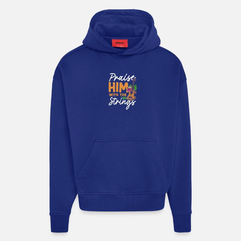 Ukulélé hawaïen Ukulélé Loué-le - Sweat à capuche bio épais oversize fabriqué en UE - Iconic Blue