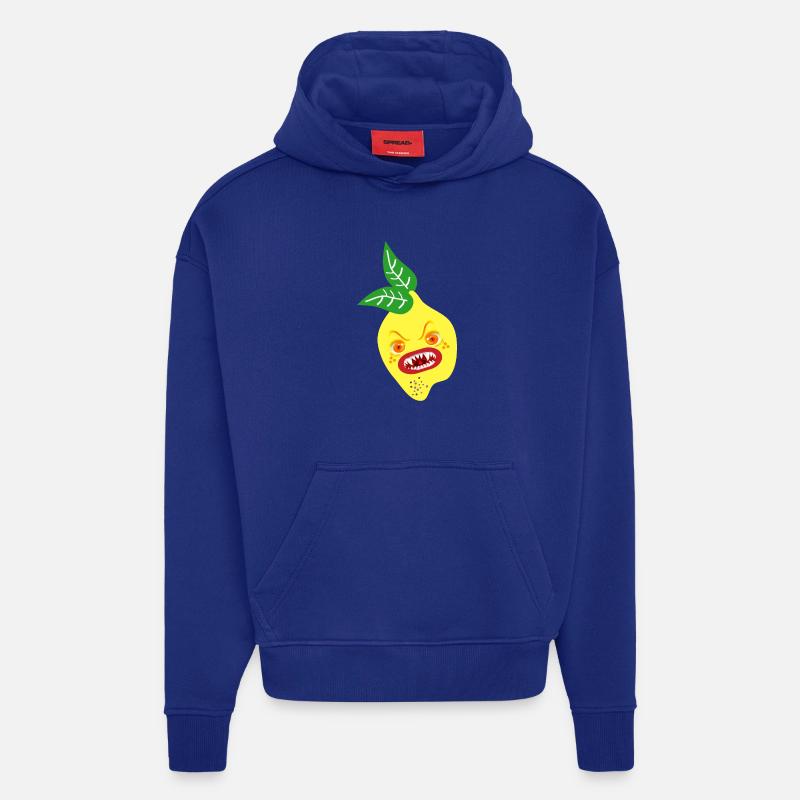 COSTUME D’HALLOWEEN CITRON - Sweat à capuche bio épais oversize fabriqué en UE - Iconic Blue
