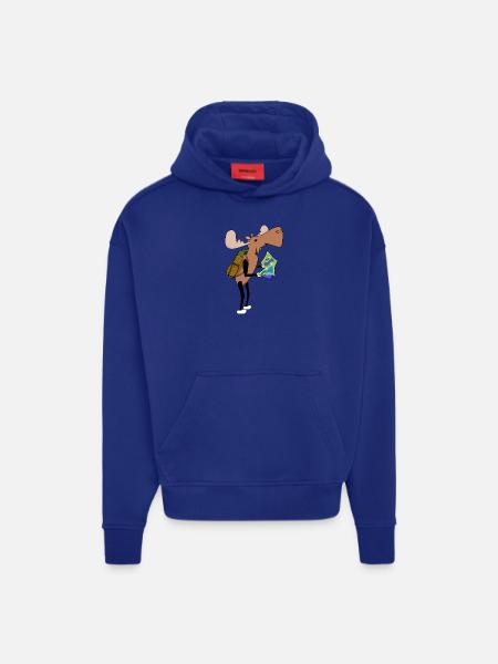 Moose Comic Hiking Map - Hoodie- made by SPREAD - Iconic Blue