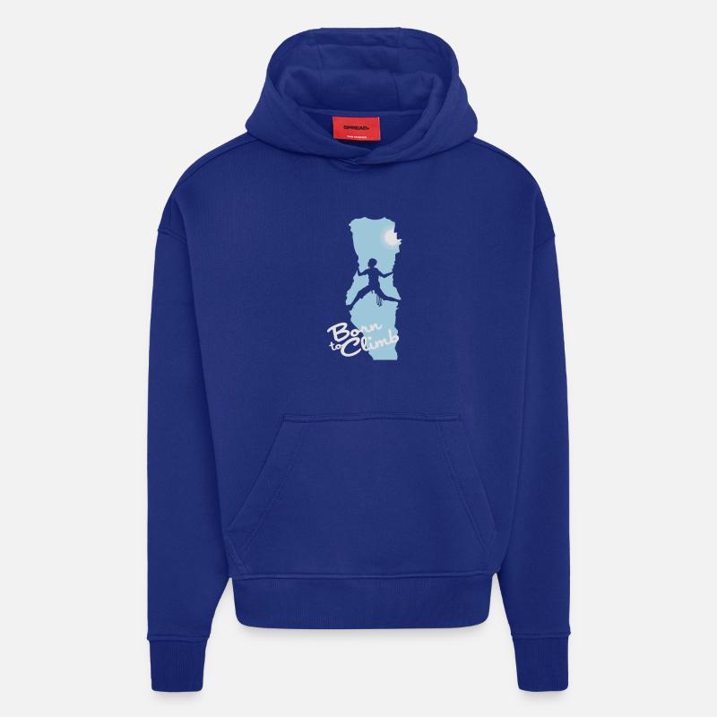 Escalade flex - Sweat à capuche bio épais oversize fabriqué en UE - Iconic Blue