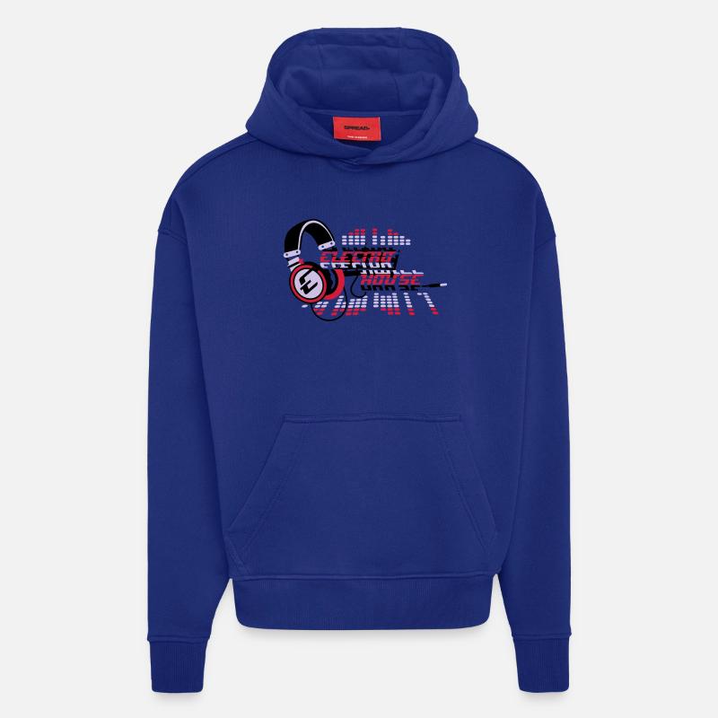 La couronne - Sweat à capuche bio épais oversize fabriqué en UE - Iconic Blue