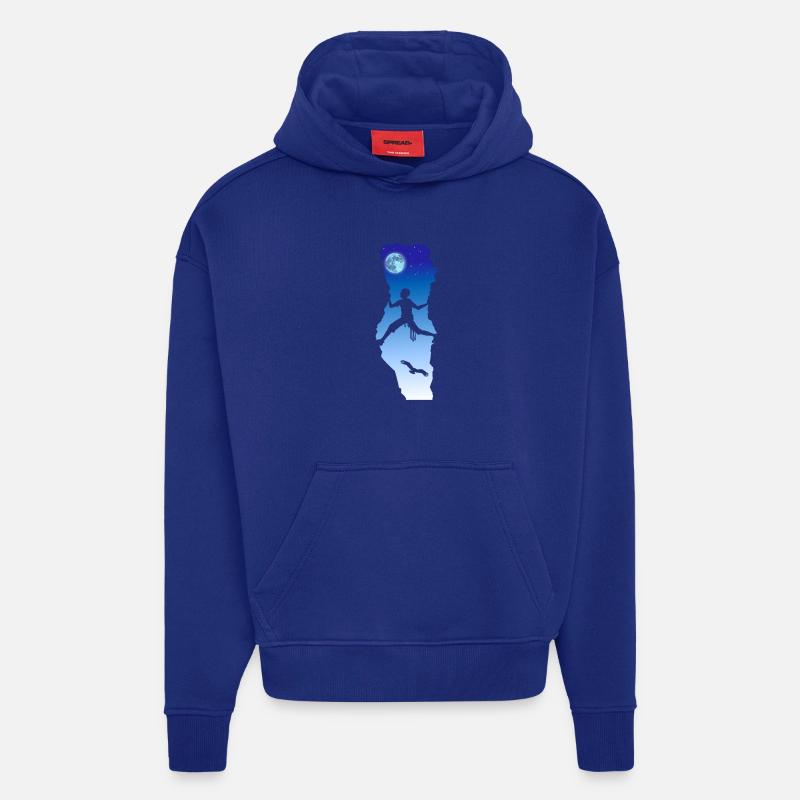 Montée de nuit - Sweat à capuche bio épais oversize fabriqué en UE - Iconic Blue