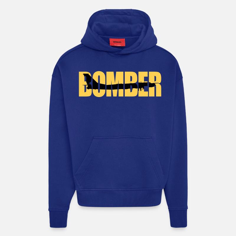 Blouson aviateur Tu-95 - Sweat à capuche bio épais oversize fabriqué en UE - Iconic Blue