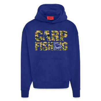 Carp Fishing Karpfenangeln Camouflage Style - Hoodie- made by SPREAD  - Iconic Blue - Vorne