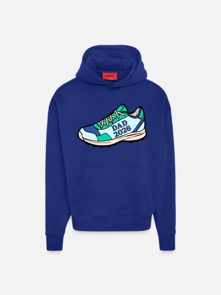 Baby Announcement Running Dad 2026 - Hoodie- made by SPREAD  - Iconic Blue