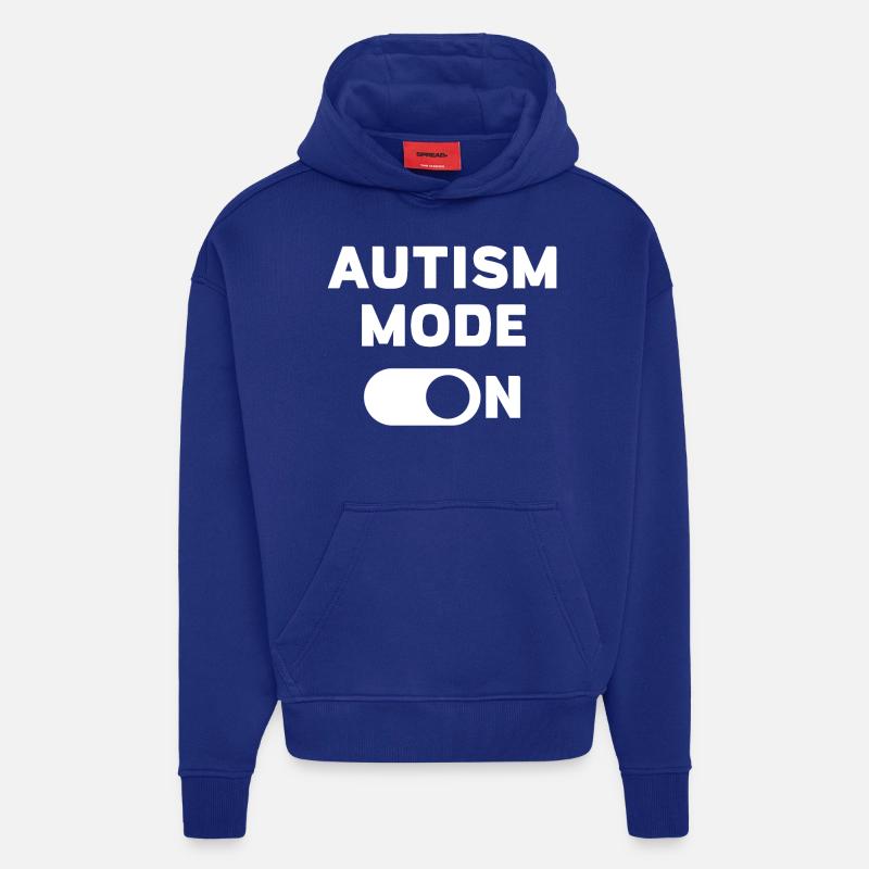 Mode autisme activé - Sweat à capuche bio épais oversize fabriqué en UE - Iconic Blue