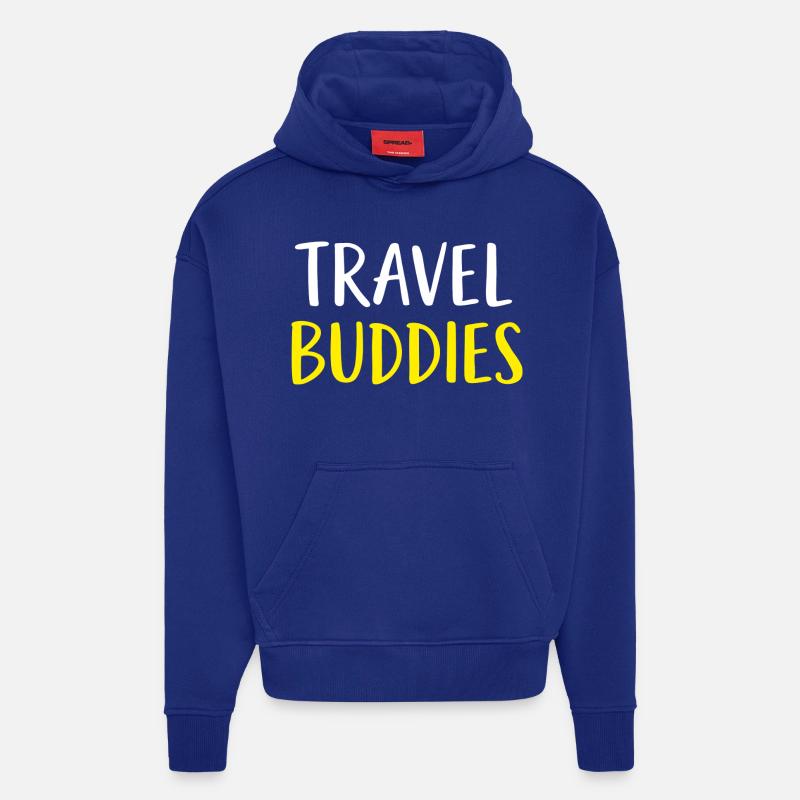 Compagnons de voyage - Sweat à capuche bio épais oversize fabriqué en UE - Iconic Blue