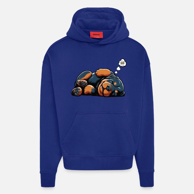 Rottweiler Propriétaire de Rottweiler Lovers - Sweat à capuche bio épais oversize fabriqué en UE - Iconic Blue