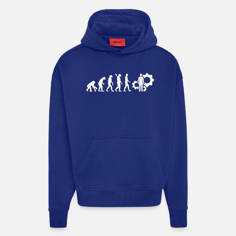 Evolution Techniker Technik White - Hoodie- made by SPREAD - Iconic Blue