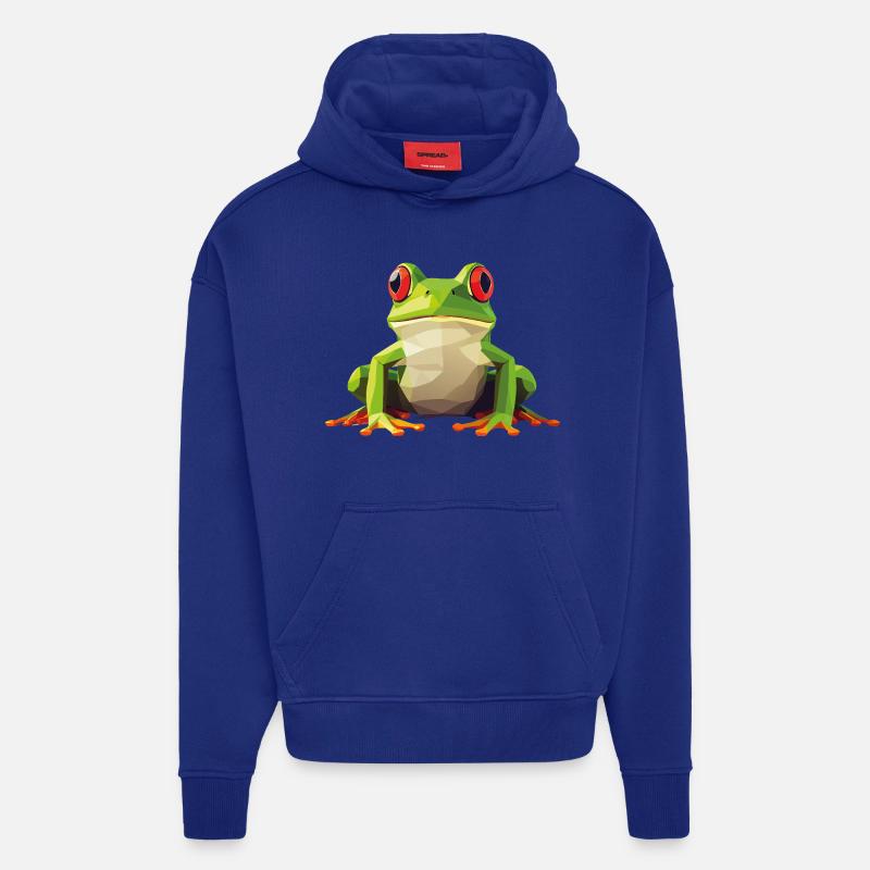 frog_1 - Sweat à capuche bio épais oversize fabriqué en UE - Iconic Blue