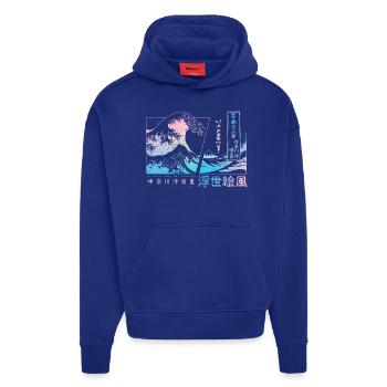 die große Welle vor Kanagawa Japan - Hoodie- made by SPREAD  - Iconic Blue - Vorne