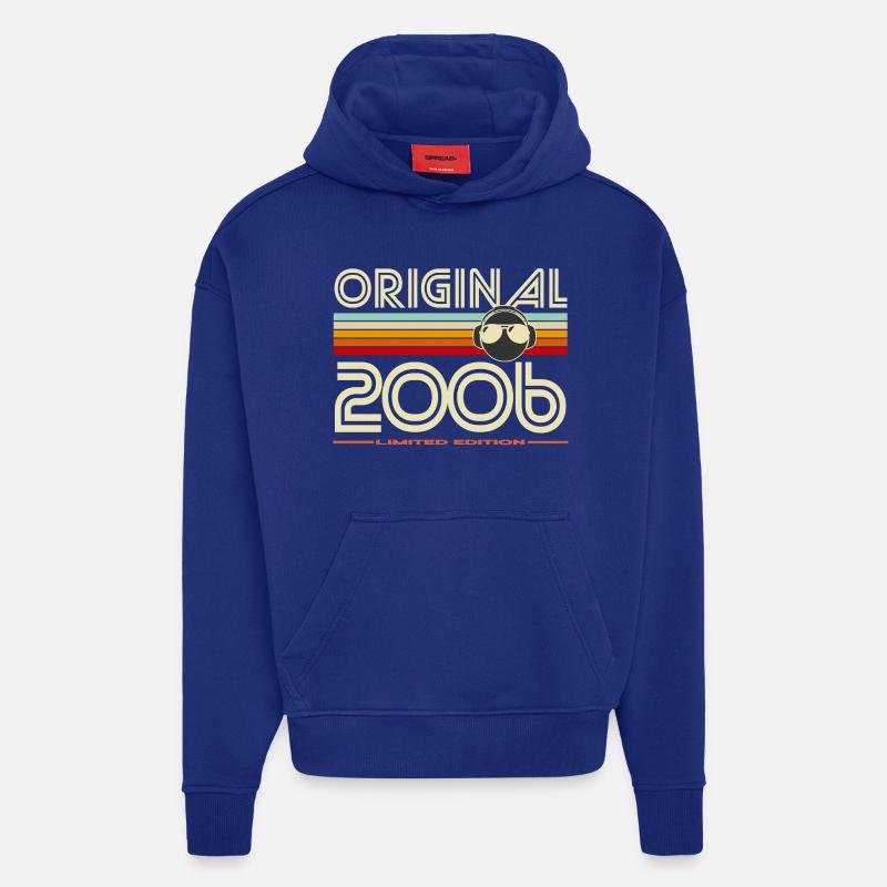 Rétro 2006 Édition Limitée - Sweat à capuche bio épais oversize fabriqué en UE - Iconic Blue
