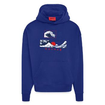 die große Welle vor Kanagawa Japan - Hoodie- made by SPREAD  - Iconic Blue - Vorne