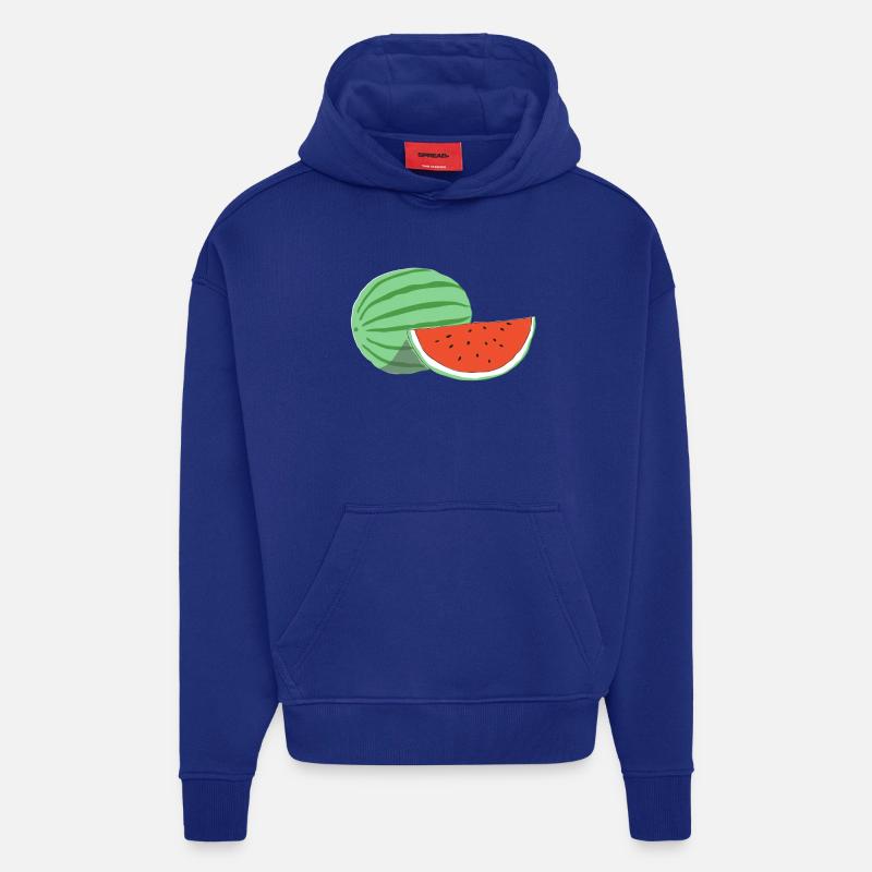 PASTÈQUE - Sweat à capuche bio épais oversize fabriqué en UE - Iconic Blue