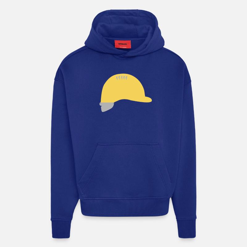 casque de chantier - Sweat à capuche bio épais oversize fabriqué en UE - Iconic Blue