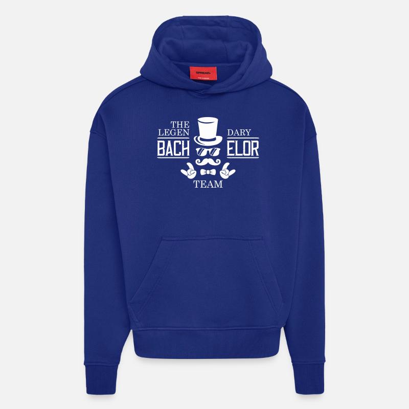 Équipe de célibataires légendaires - Sweat à capuche bio épais oversize fabriqué en UE - Iconic Blue