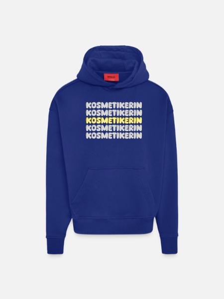 Cadeau pour esthéticienne - Sweat à capuche bio épais oversize fabriqué en UE - Iconic Blue