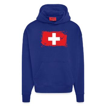 Flagge Schweiz, Switzerland, Swiss - Hoodie- made by SPREAD  - Iconic Blue - Vorne