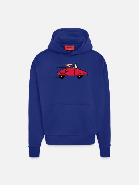 Bil sportsvogne hurtige biler - Heavyweight oversized organic hoodie made in EU - Iconic Blue