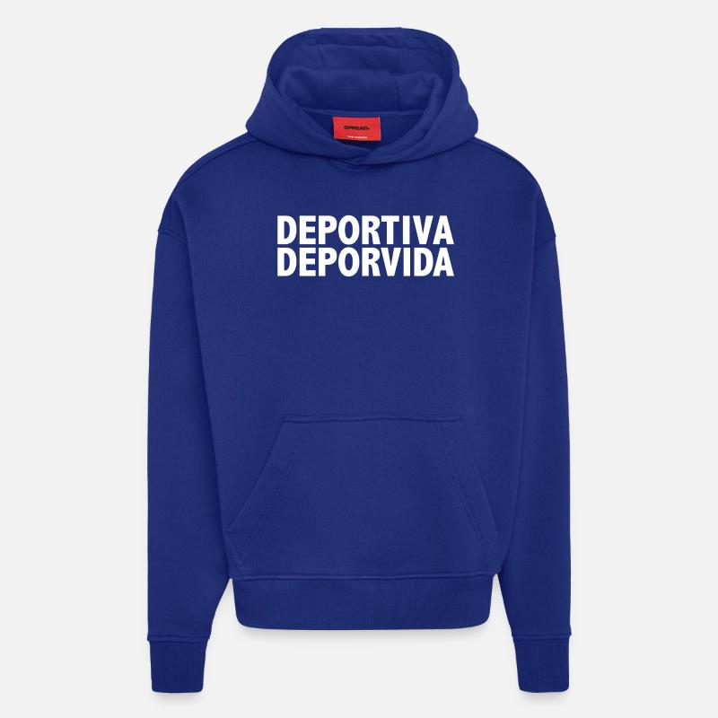 BASKETS BLANCHES - Sweat à capuche bio épais oversize fabriqué en UE - Iconic Blue