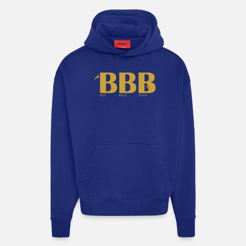 Meilleur compagnon d’assurage - Sweat à capuche bio épais oversize fabriqué en UE - Iconic Blue