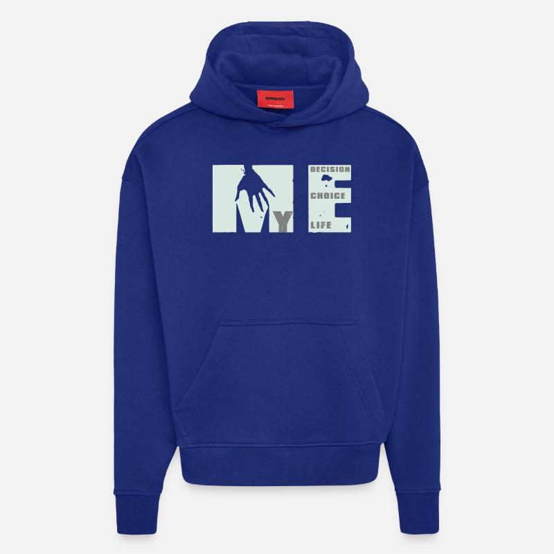 MEvolution: Choix, Décision, Vie - Sweat à capuche bio épais oversize fabriqué en UE - Iconic Blue