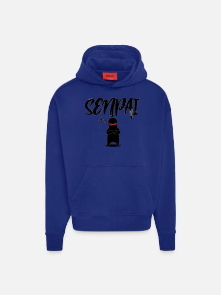 senpai - Sweat à capuche bio épais oversize fabriqué en UE - Iconic Blue