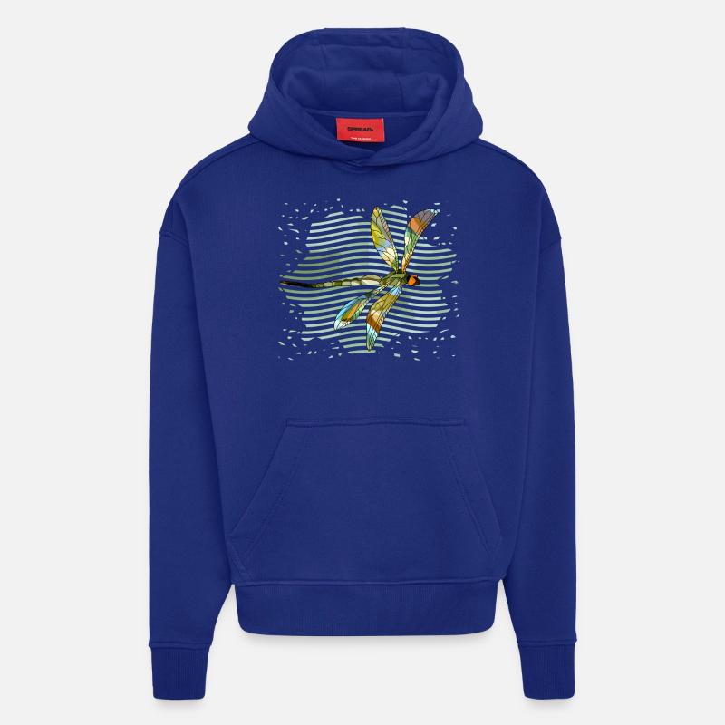 Libellule - Sweat à capuche bio épais oversize fabriqué en UE - Iconic Blue