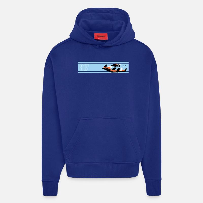 917 LM - Sweat à capuche bio épais oversize fabriqué en UE - Iconic Blue