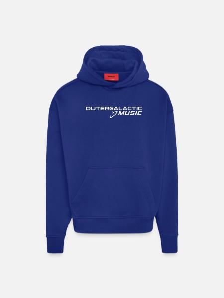 Outergalactic Music logo white - Hoodie- made by SPREAD - Iconic Blue