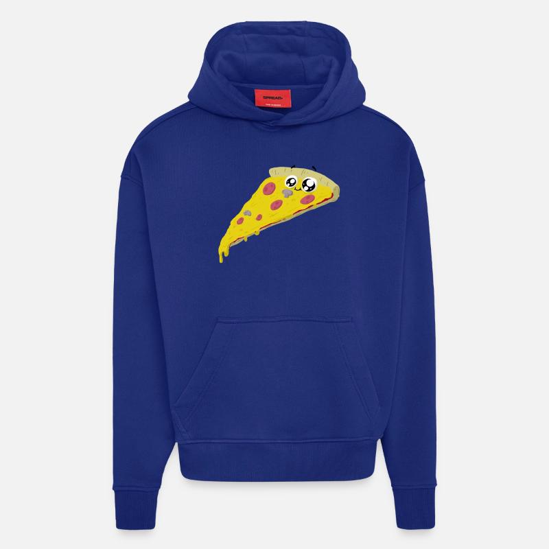 friendly pizza - Sweat à capuche bio épais oversize fabriqué en UE - Iconic Blue