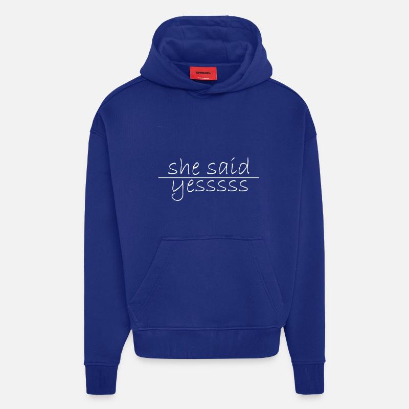 elle a dit oui - Sweat à capuche bio épais oversize fabriqué en UE - Iconic Blue