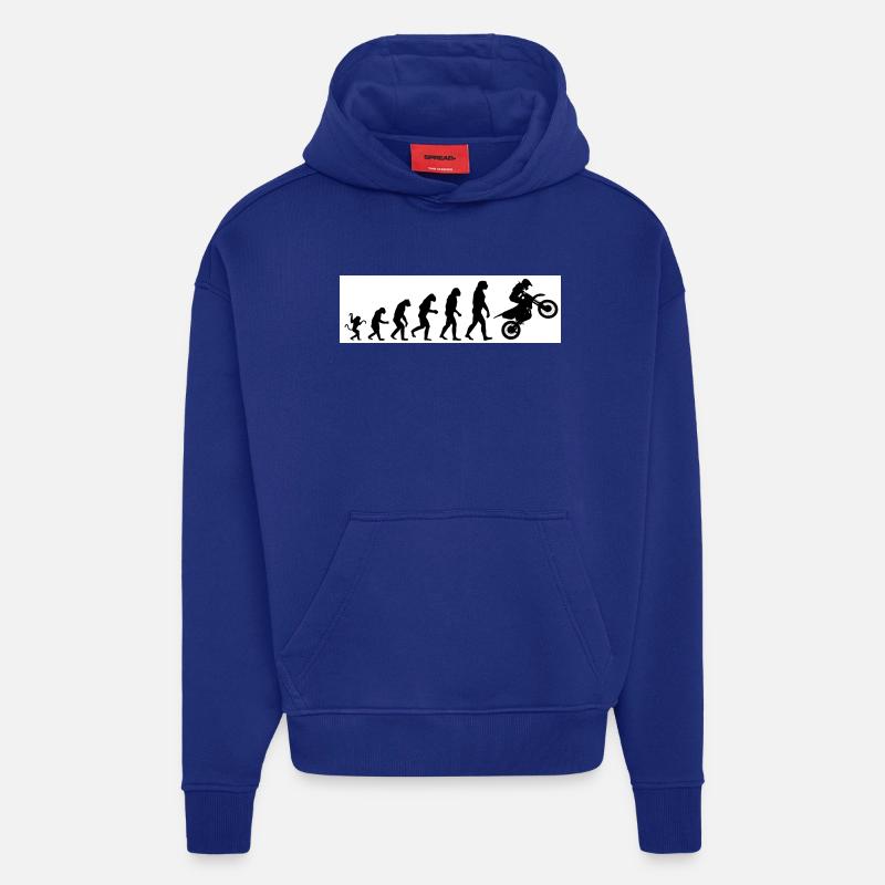 Evolution Motorcycle - Hoodie- made by SPREAD  - Iconic Blue