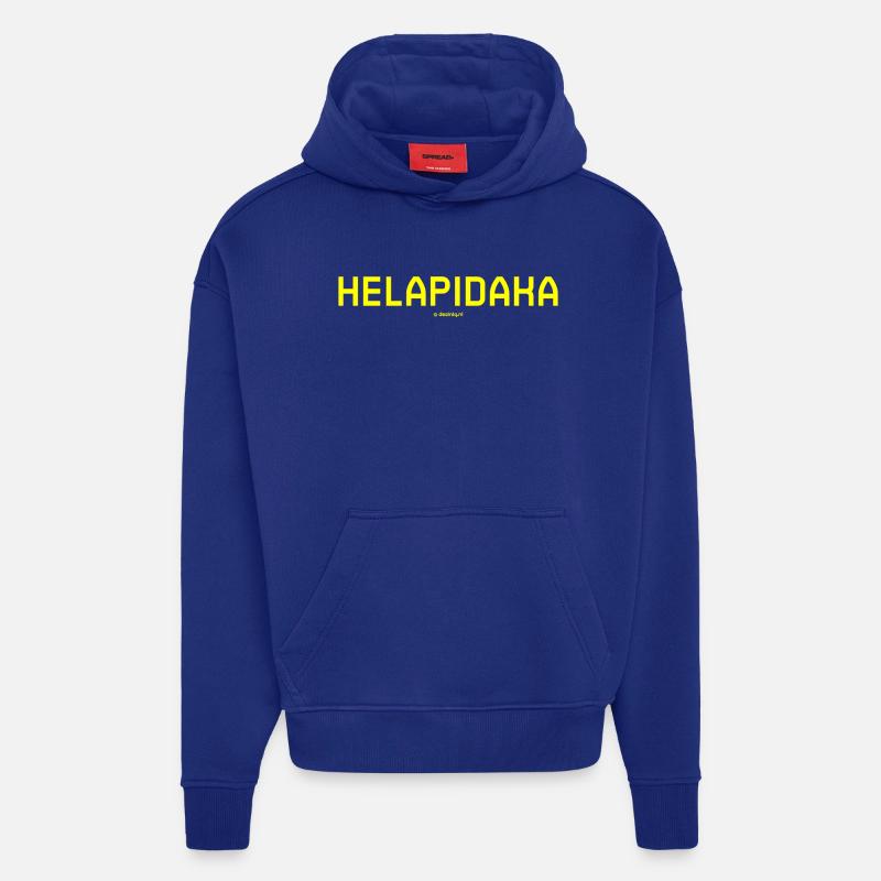 Helapidaka - Sweat à capuche bio épais oversize fabriqué en UE - Iconic Blue