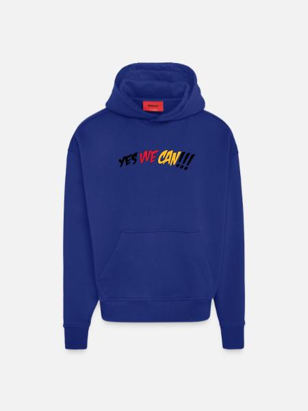 yes we can - Sweat à capuche bio épais oversize fabriqué en UE - Iconic Blue