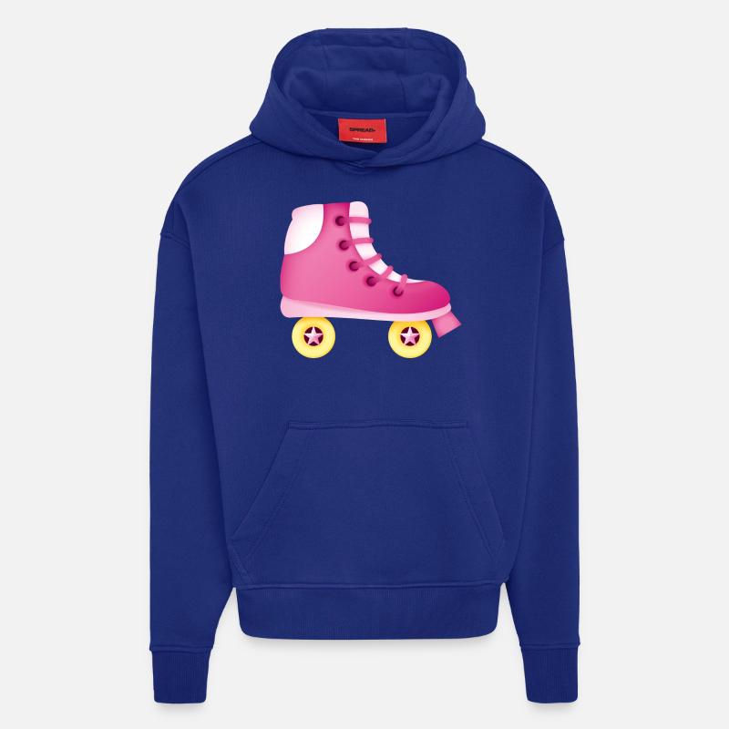 Smiley Roll Skate - Sweat à capuche bio épais oversize fabriqué en UE - Iconic Blue