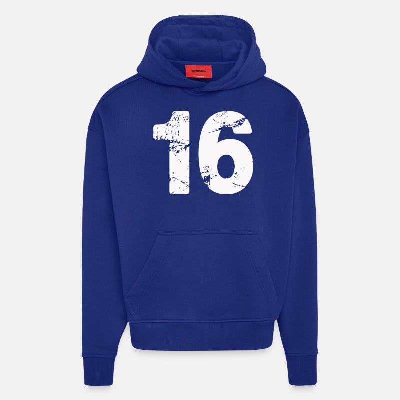 16 - Sweat à capuche bio épais oversize fabriqué en UE - Iconic Blue