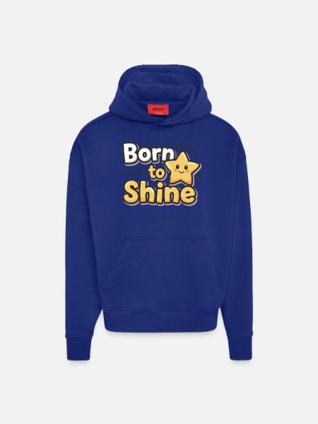 Né pour briller – Strahlender Stern - Sweat à capuche bio épais oversize fabriqué en UE - Iconic Blue