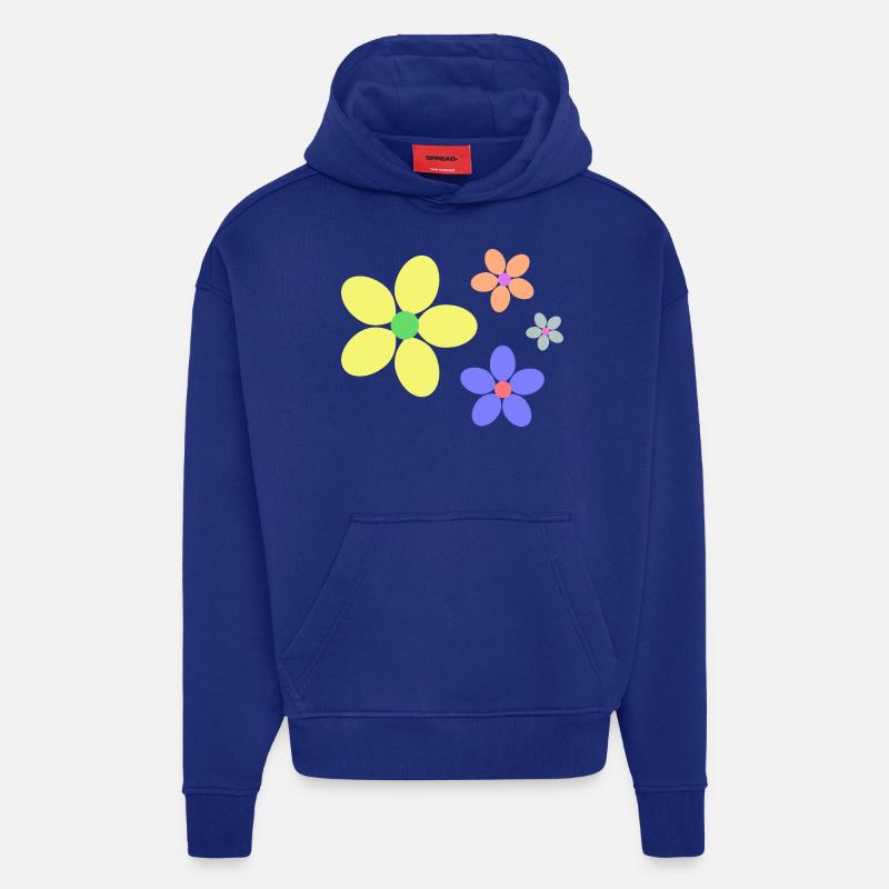 bunte Blumen Hippie retro - Hoodie- made by SPREAD  - Iconic Blue