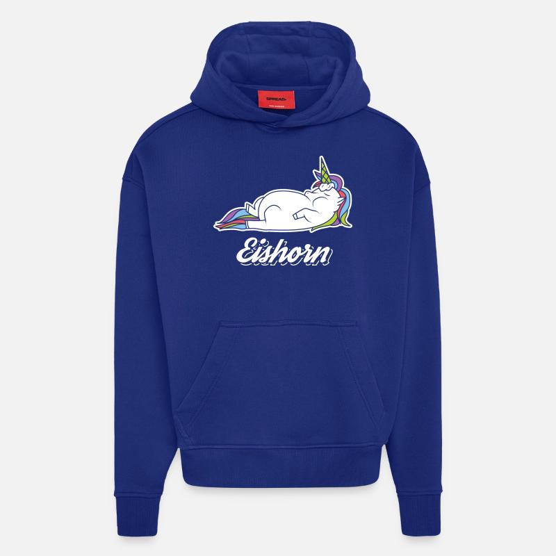 iceHorn - Sweat à capuche bio épais oversize fabriqué en UE - Iconic Blue