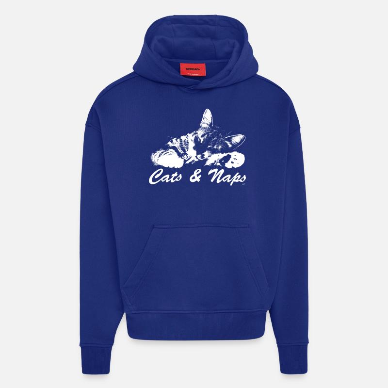 Cats & Naps - Sweat à capuche bio épais oversize fabriqué en UE - Iconic Blue