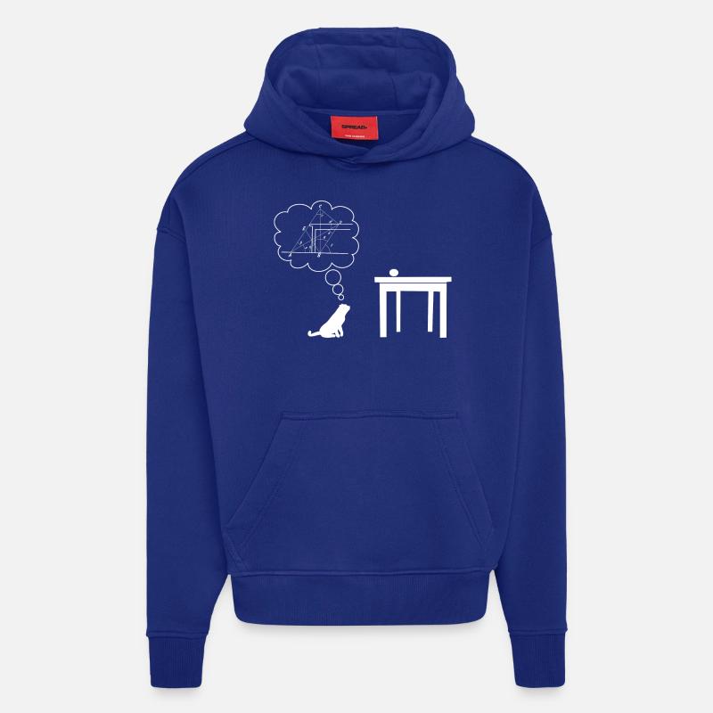 cat sciencest - Sweat à capuche bio épais oversize fabriqué en UE - Iconic Blue