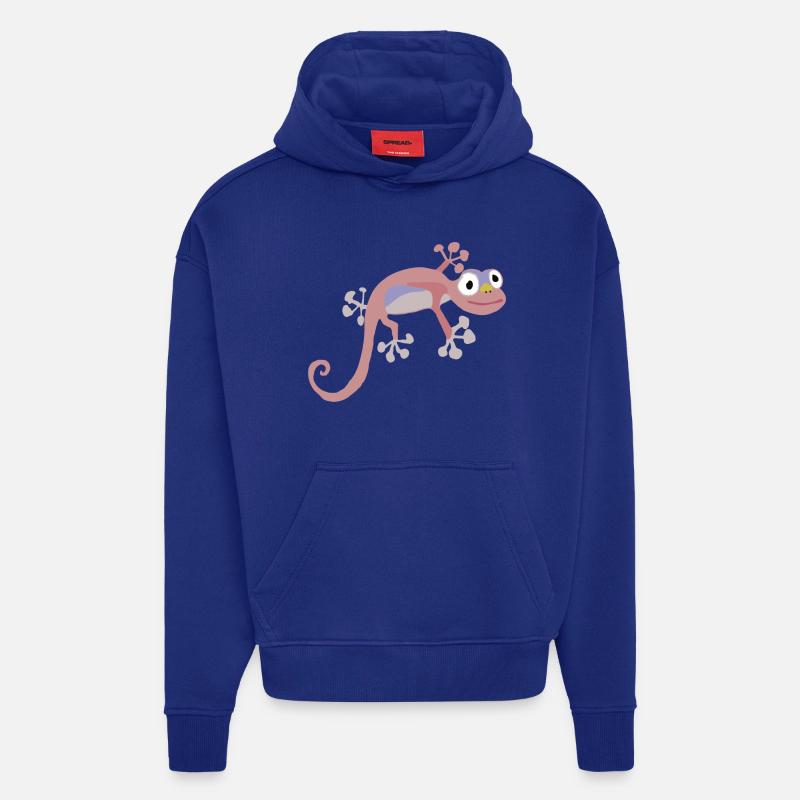 Rangei - Salamandre Rose Délicate - Sweat à capuche bio épais oversize fabriqué en UE - Iconic Blue