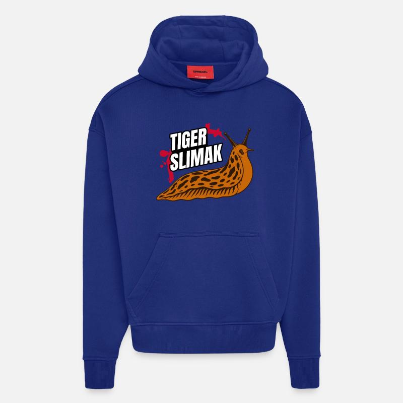 Tiger Ślimak – L’animal le plus coriace de Pologne - Sweat à capuche bio épais oversize fabriqué en UE - Iconic Blue