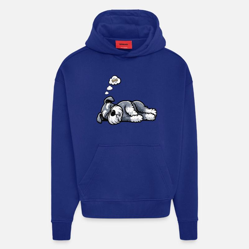 Schnauzer géant Schnauzer Propriétaire de Schnauzer - Sweat à capuche bio épais oversize fabriqué en UE - Iconic Blue